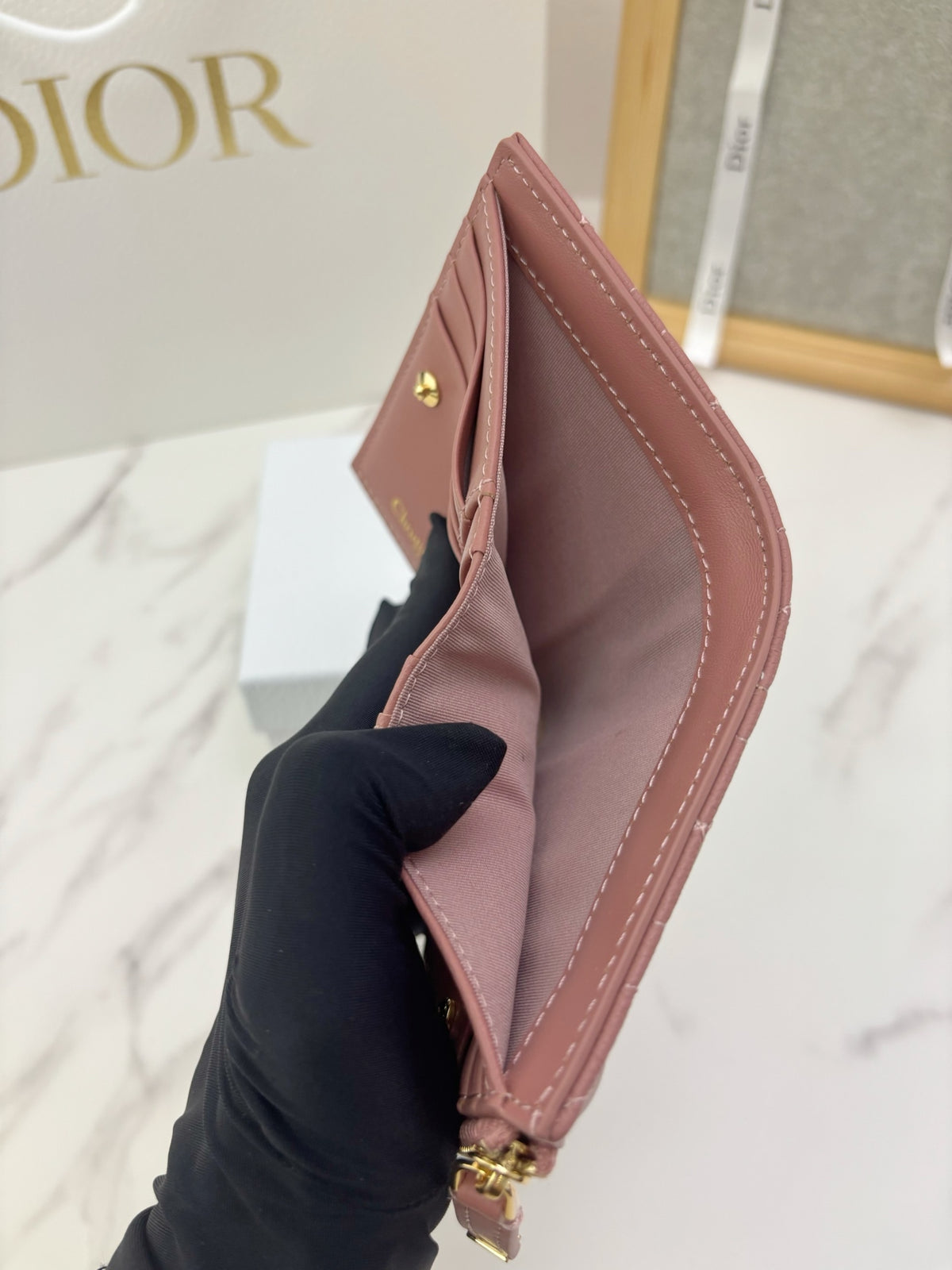 Гаманець Dior Caro Dahlia з м'якої натуральної шкіри — фото 8
