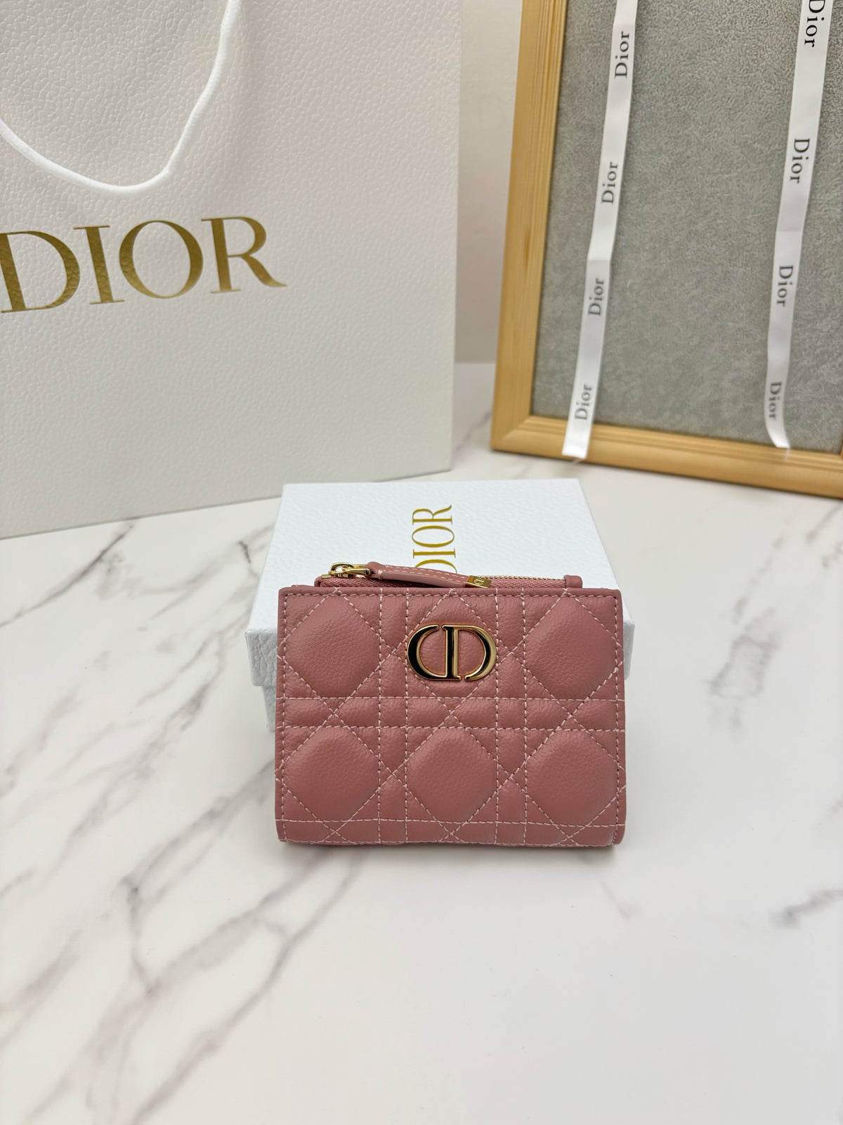 Гаманець Dior Caro Dahlia з м'якої натуральної шкіри — фото 1
