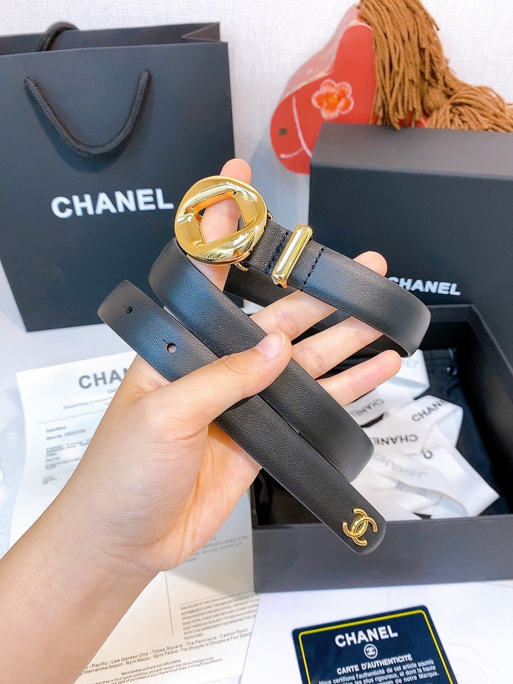 Ремінь Chanel з натуральної телячої шкіри