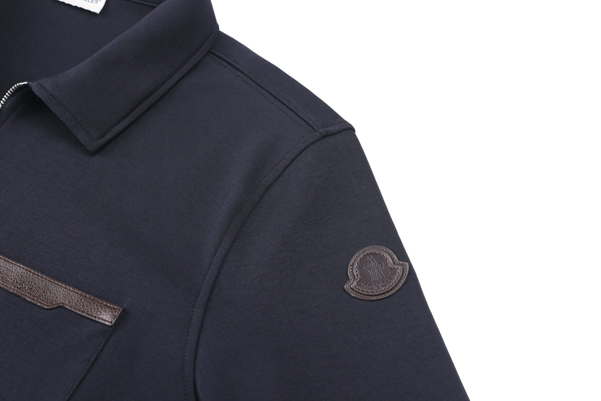 Світшот з бавовняної суміші з шкіряним логотипом Moncler — фото 9