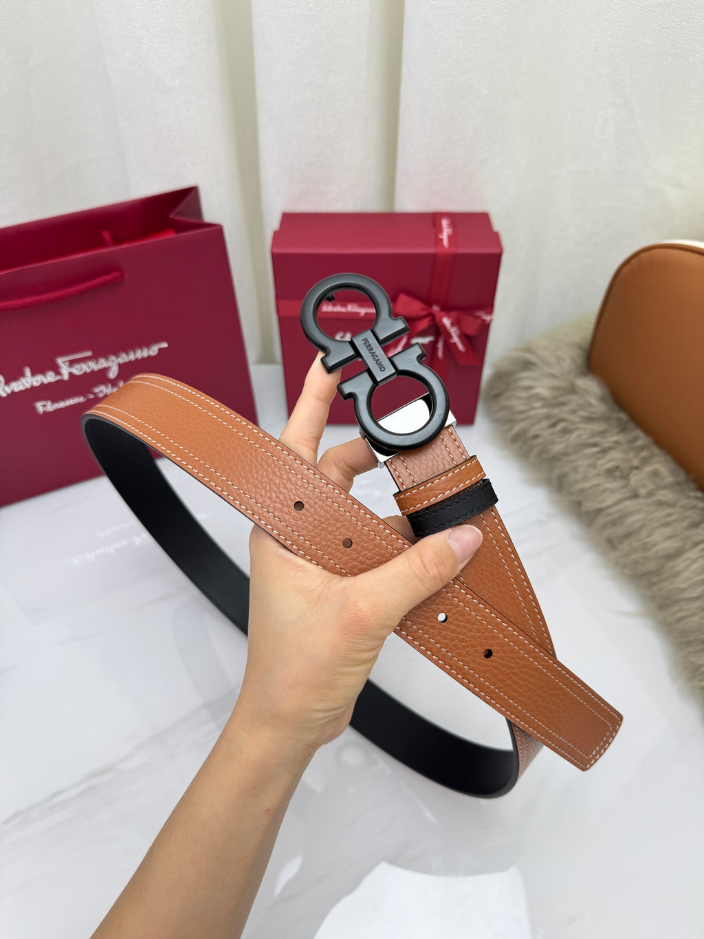 Ремінь Salvatore Ferragamo з натуральної шкіри
