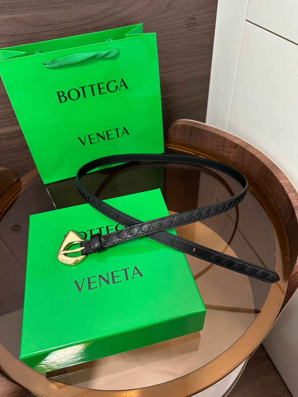 Ремінь Bottega Veneta з натуральної телячої шкіри