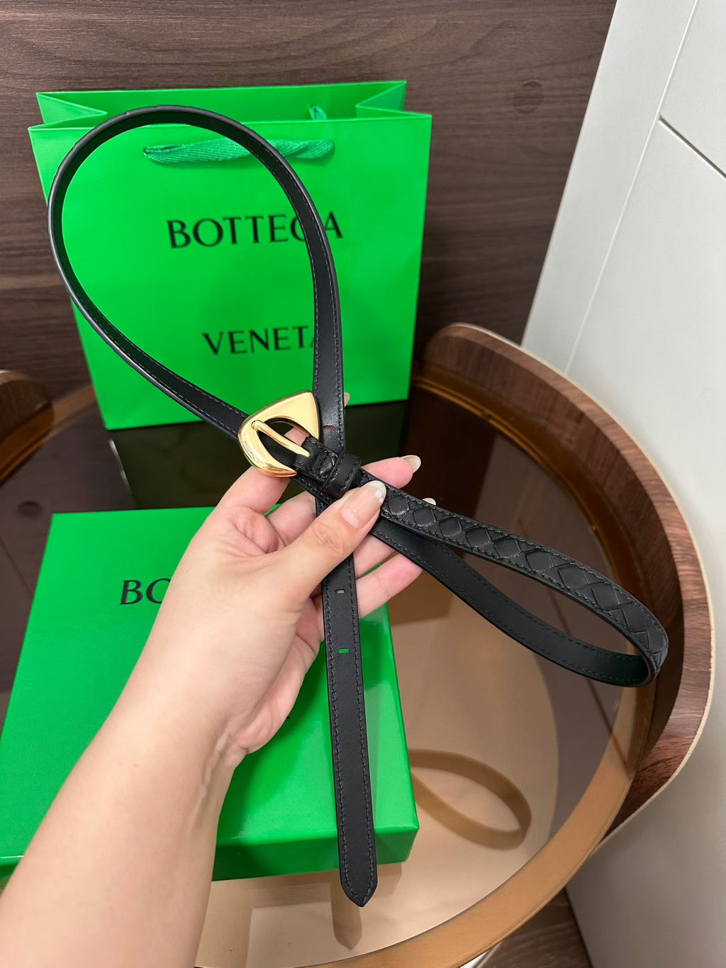 Ремінь Bottega Veneta з натуральної телячої шкіри