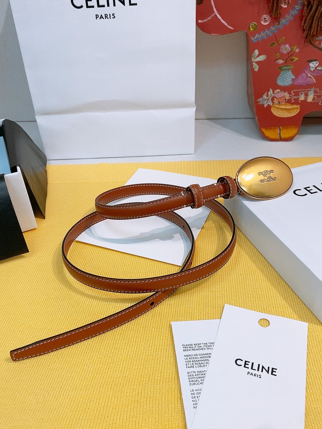 Ремінь Celine Maison з натуральної телячої шкіри