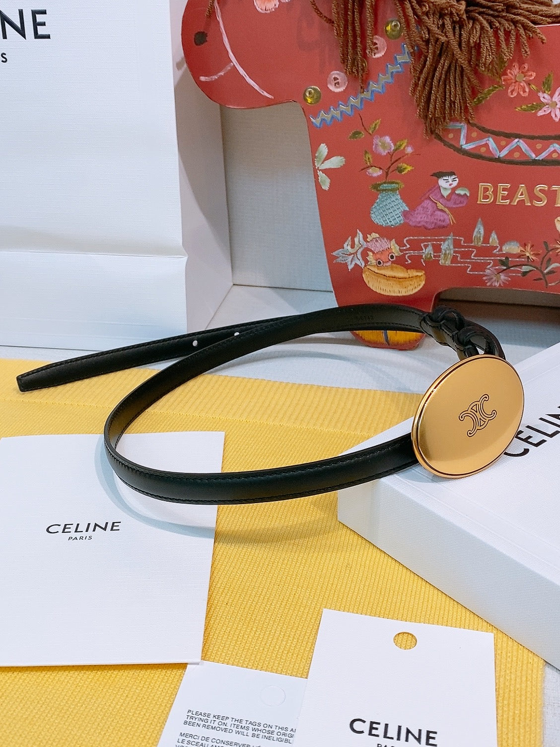 Ремінь Celine Maison з натуральної телячої шкіри