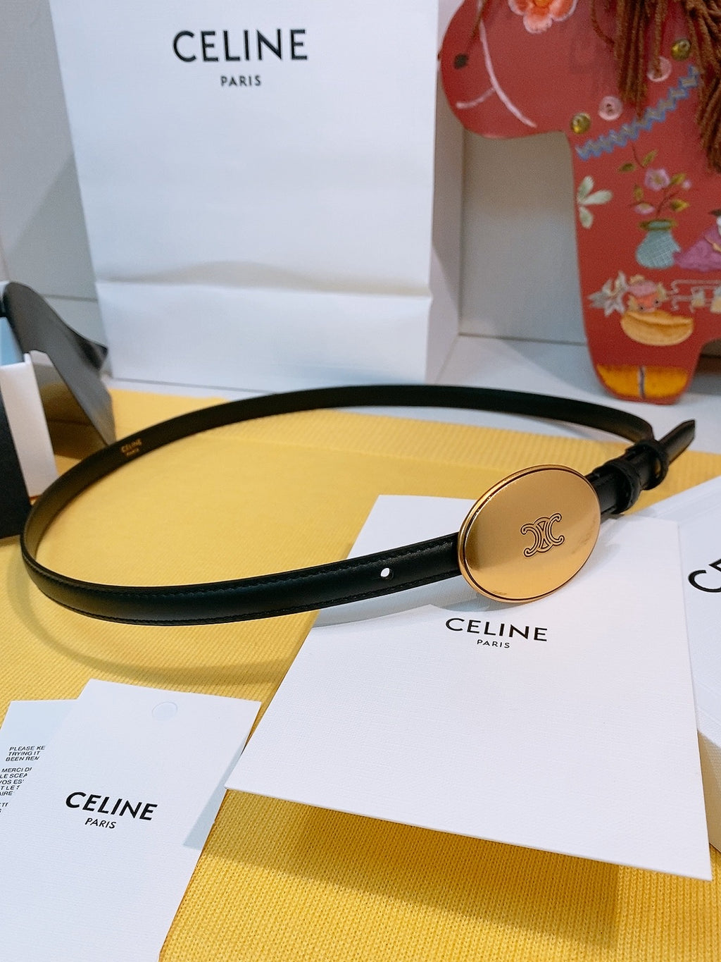 Ремінь Celine Maison з натуральної телячої шкіри
