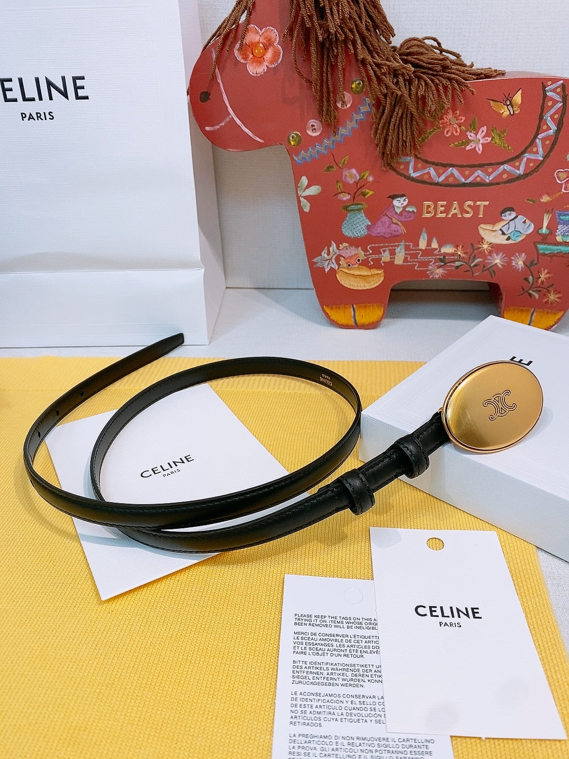 Ремінь Celine Maison з натуральної телячої шкіри