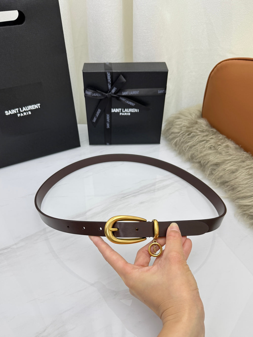Ремінь Saint Laurent з натуральної шкіри