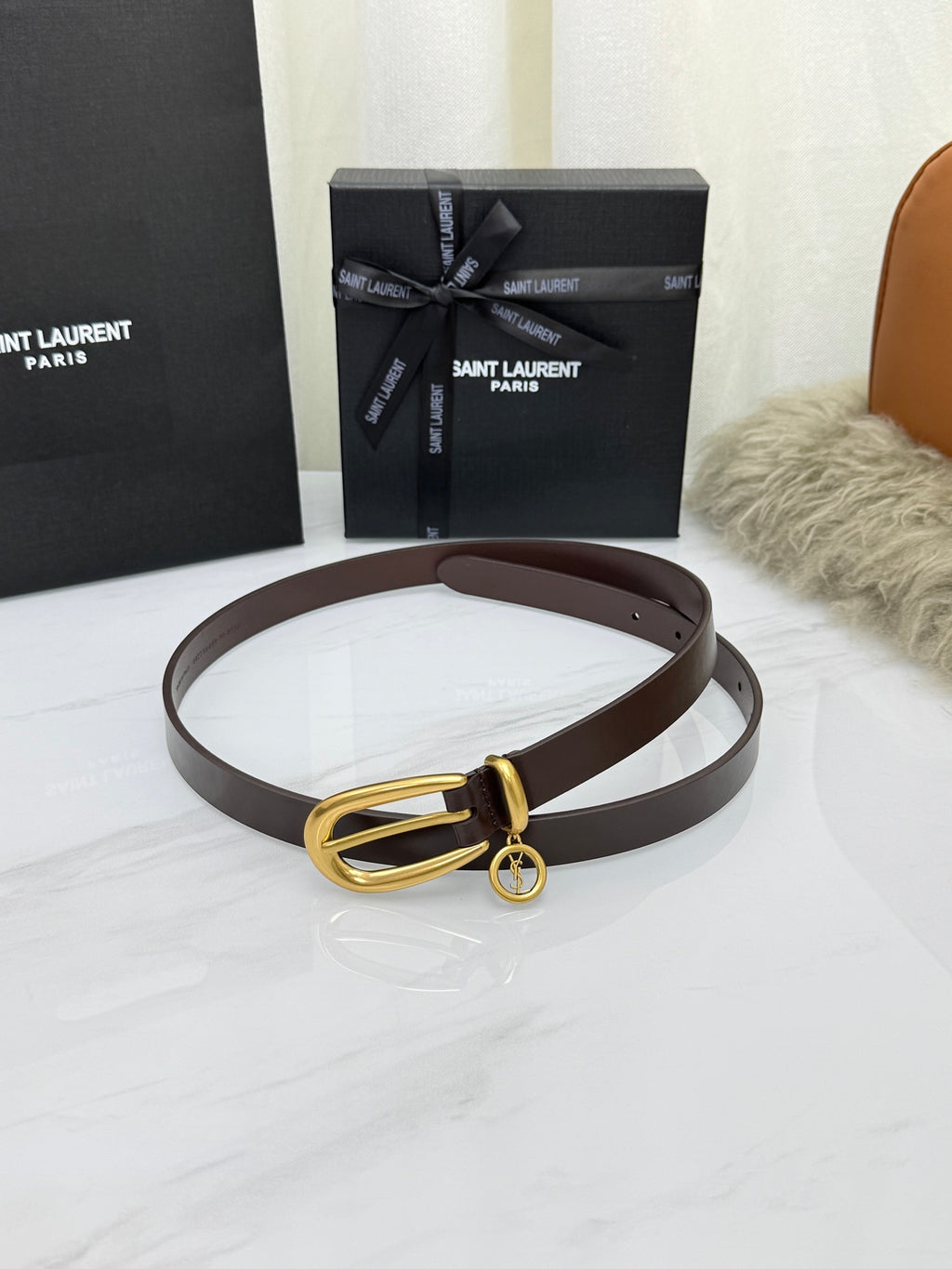 Ремінь Saint Laurent з натуральної шкіри