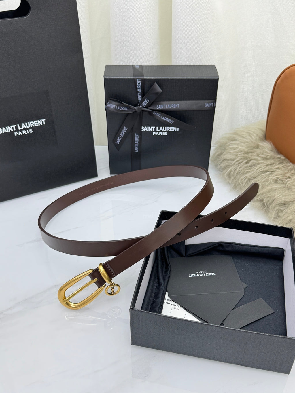 Ремінь Saint Laurent з натуральної шкіри