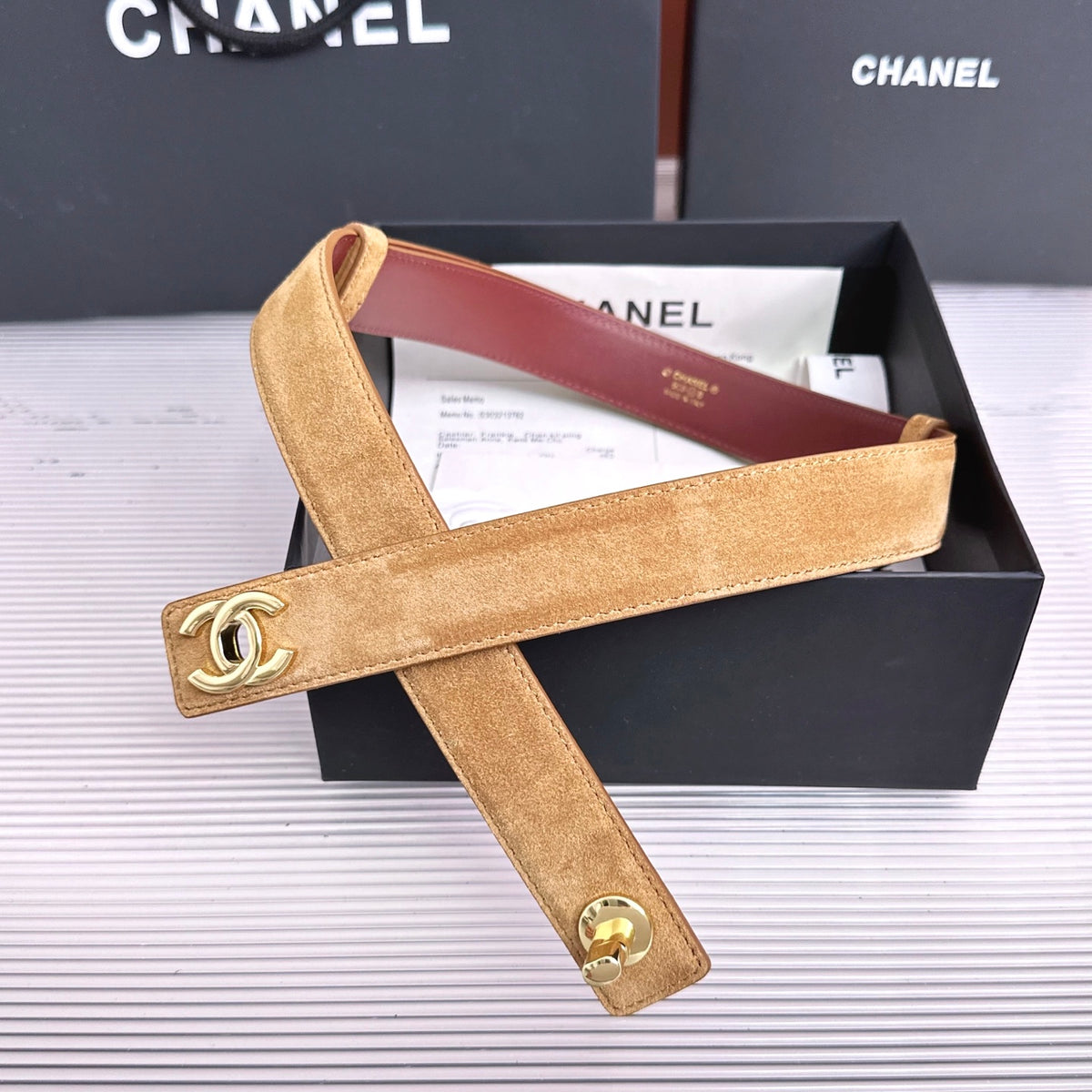 Ремінь Chanel з натуральної шкіри