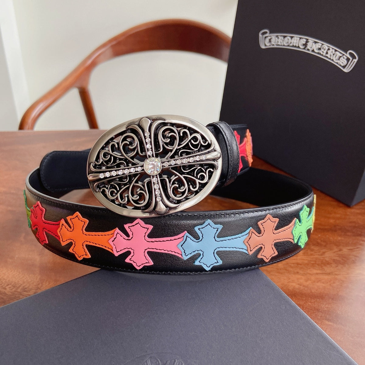 Ремінь Chrome Hearts з натуральної шкіри