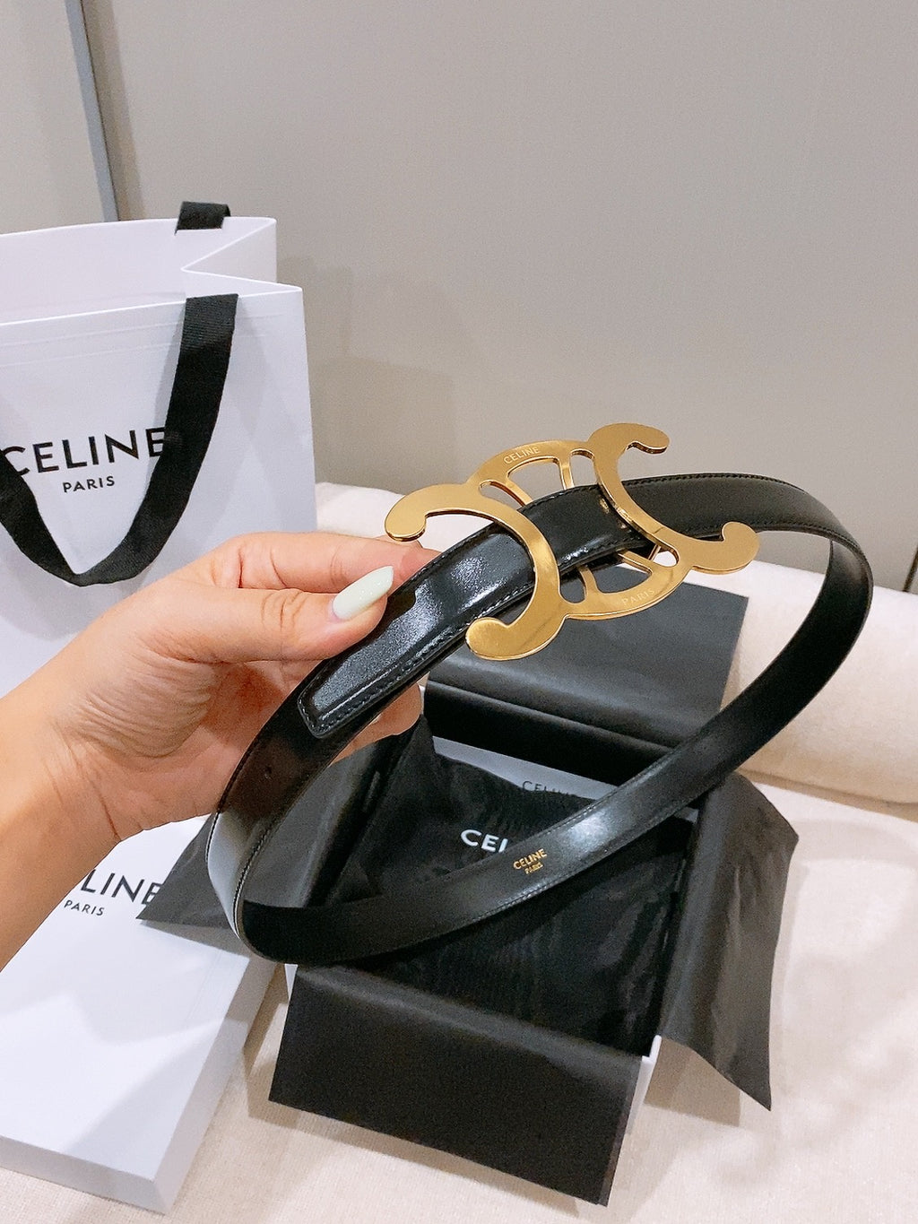 Ремінь Celine з натуральної телячої шкіри