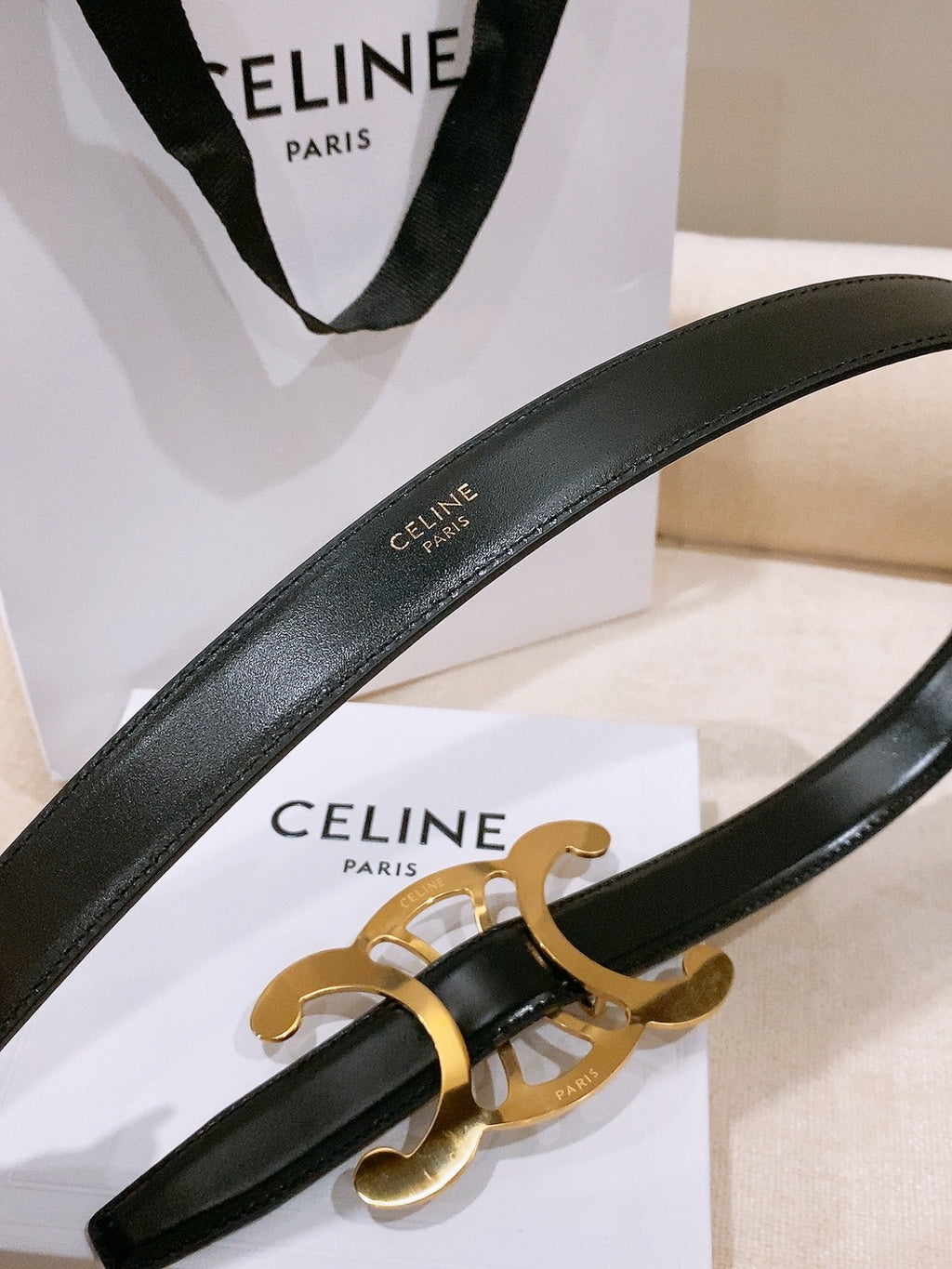 Ремінь Celine з натуральної телячої шкіри