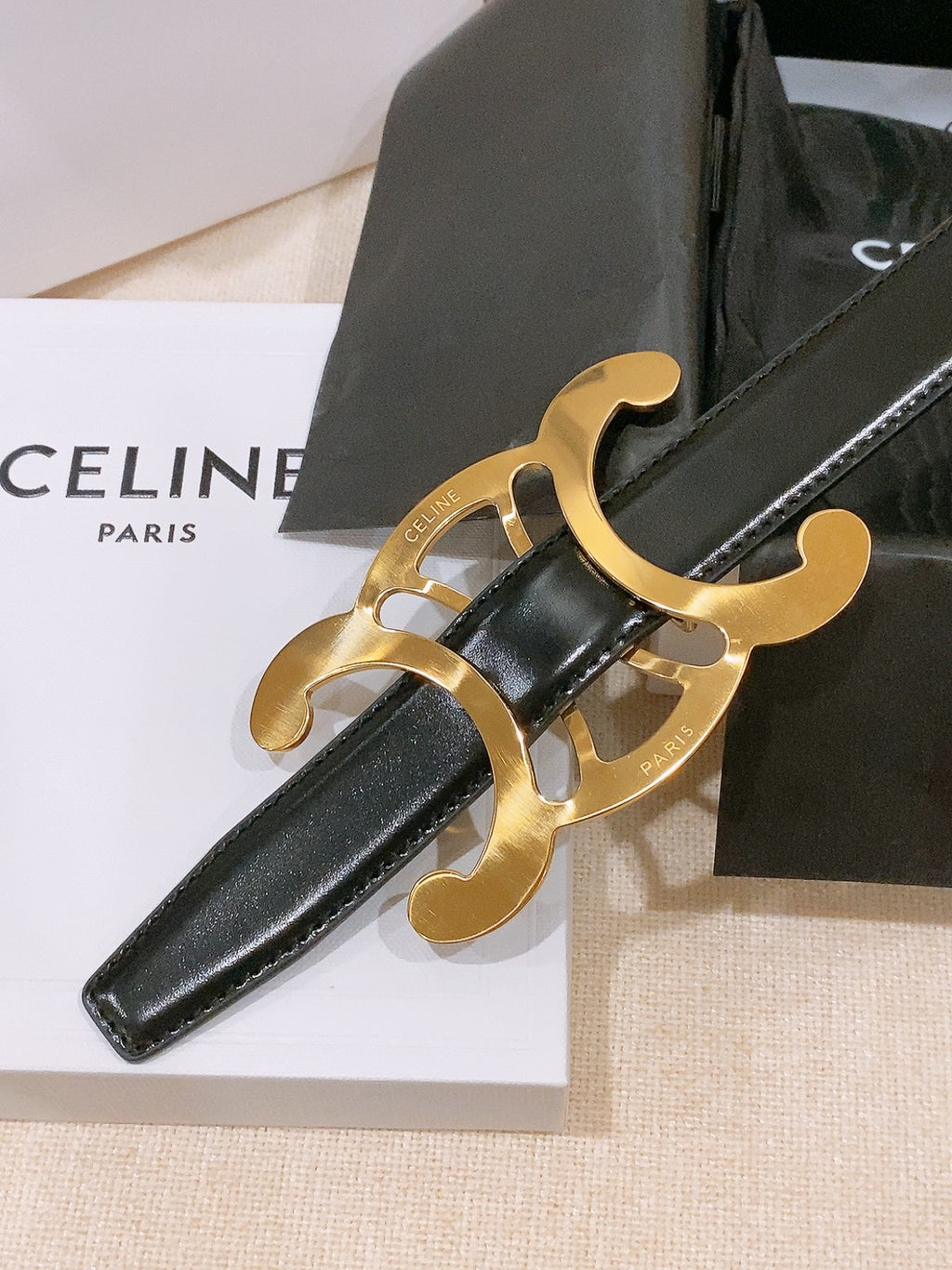Ремінь Celine з натуральної телячої шкіри
