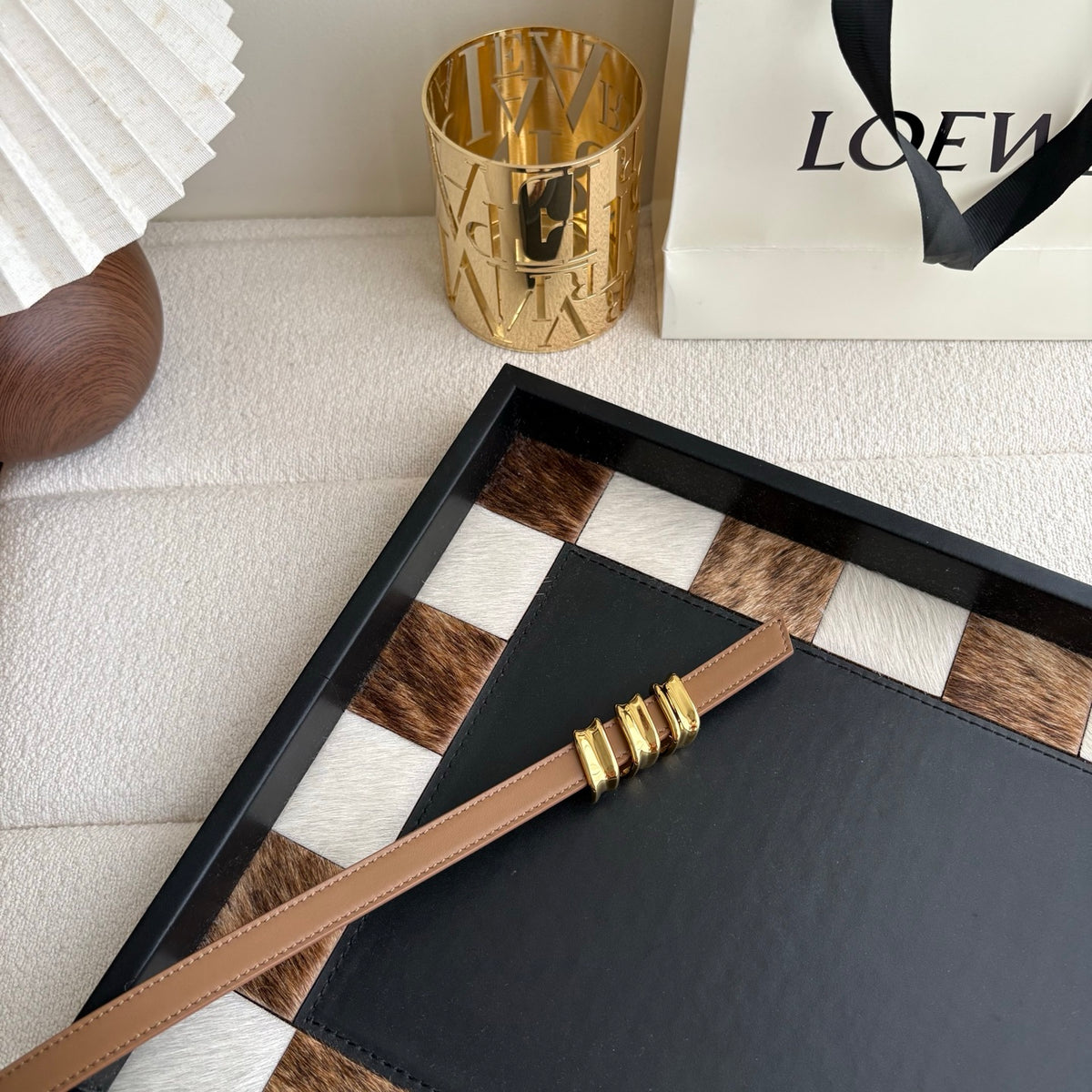 Ремінь Loewe з натуральної телячої шкіри