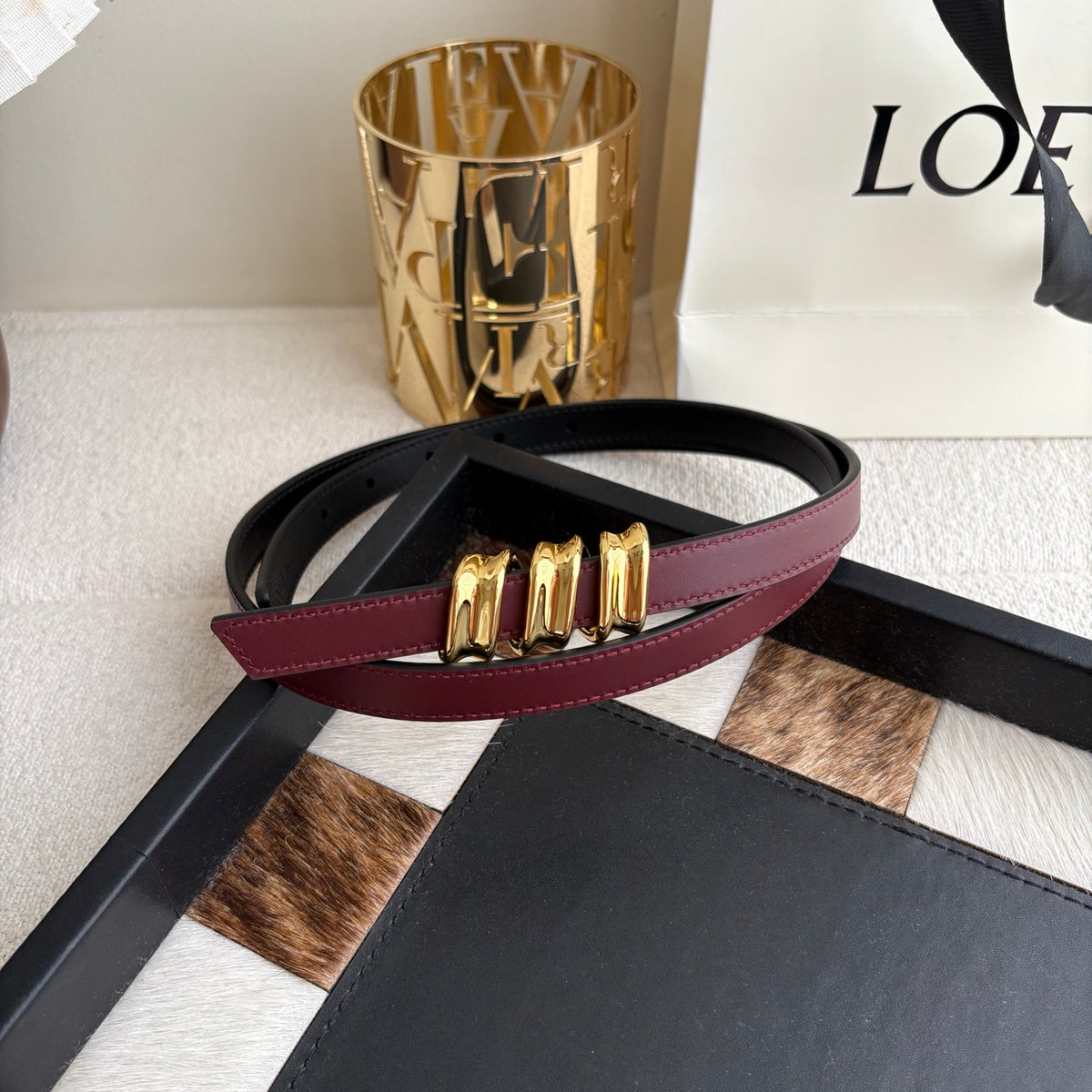 Ремінь Loewe з натуральної телячої шкіри