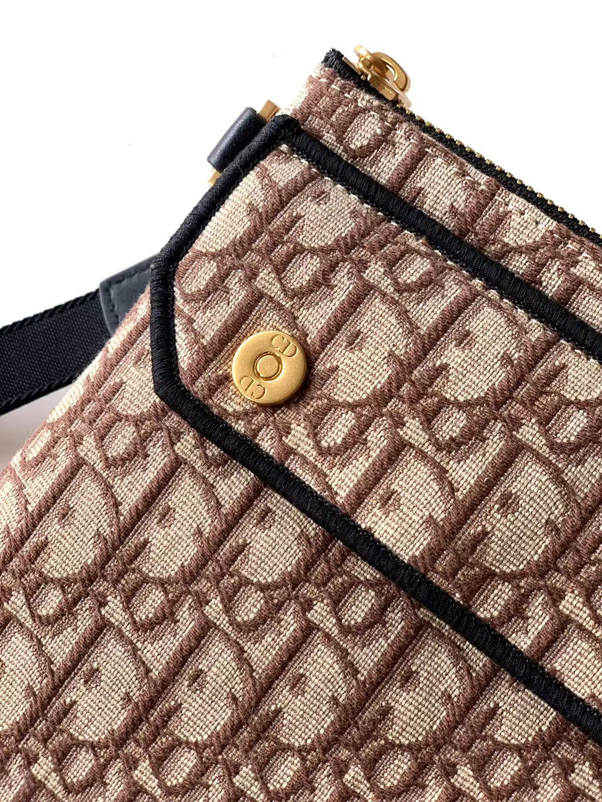 Клатч Dior з деніму й натуральної шкіри, коричневий — фото 8