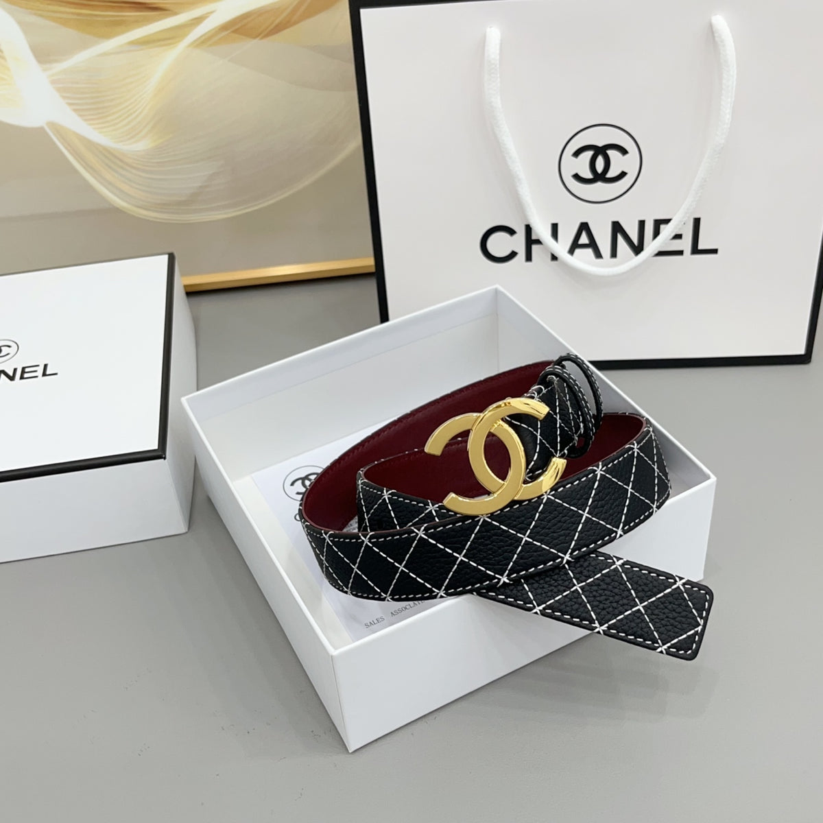 Ремінь Chanel з деніму та натуральної шкіри